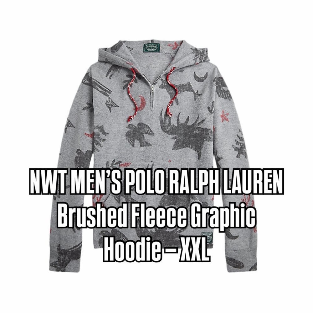 NWT POLO RALPH LAUREN
Brushed Fleece Graphic Hoodie